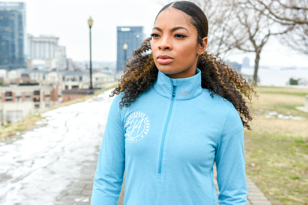 Under Amour X OA Sports Collab  Blue 1/2 Zip Run Shirt